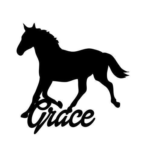 Horse Personalised Name Plaque Nude - Laser Cut Name Plaque