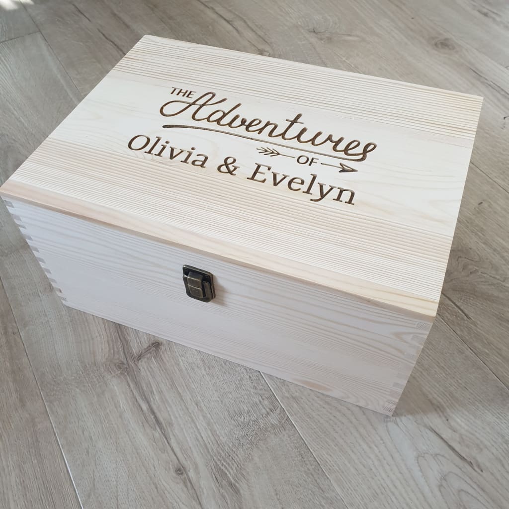 Keepsake Box Pine Engraved The Adventures Of Personalised - Keepsake Box