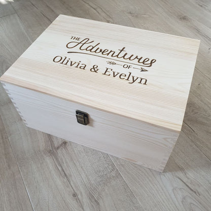 Keepsake Box Pine Engraved The Adventures Of Personalised - Keepsake Box