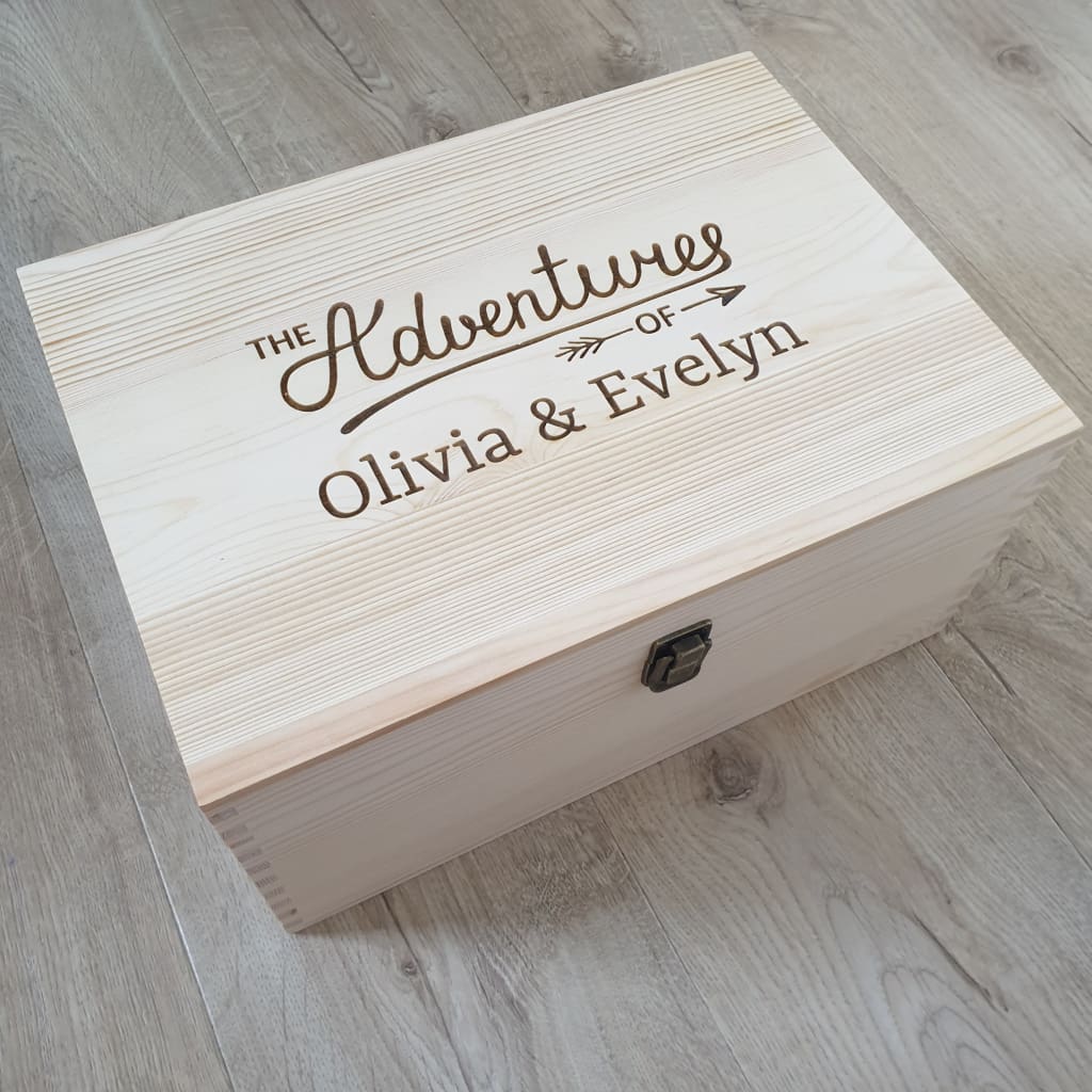 Keepsake Box Pine Engraved The Adventures Of Personalised - Keepsake Box
