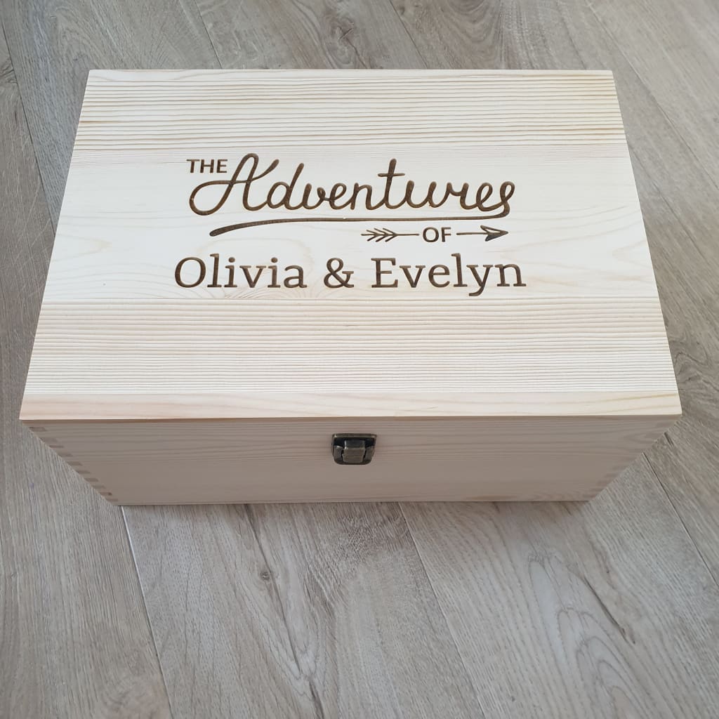 Keepsake Box Pine Engraved The Adventures Of Personalised - Keepsake Box