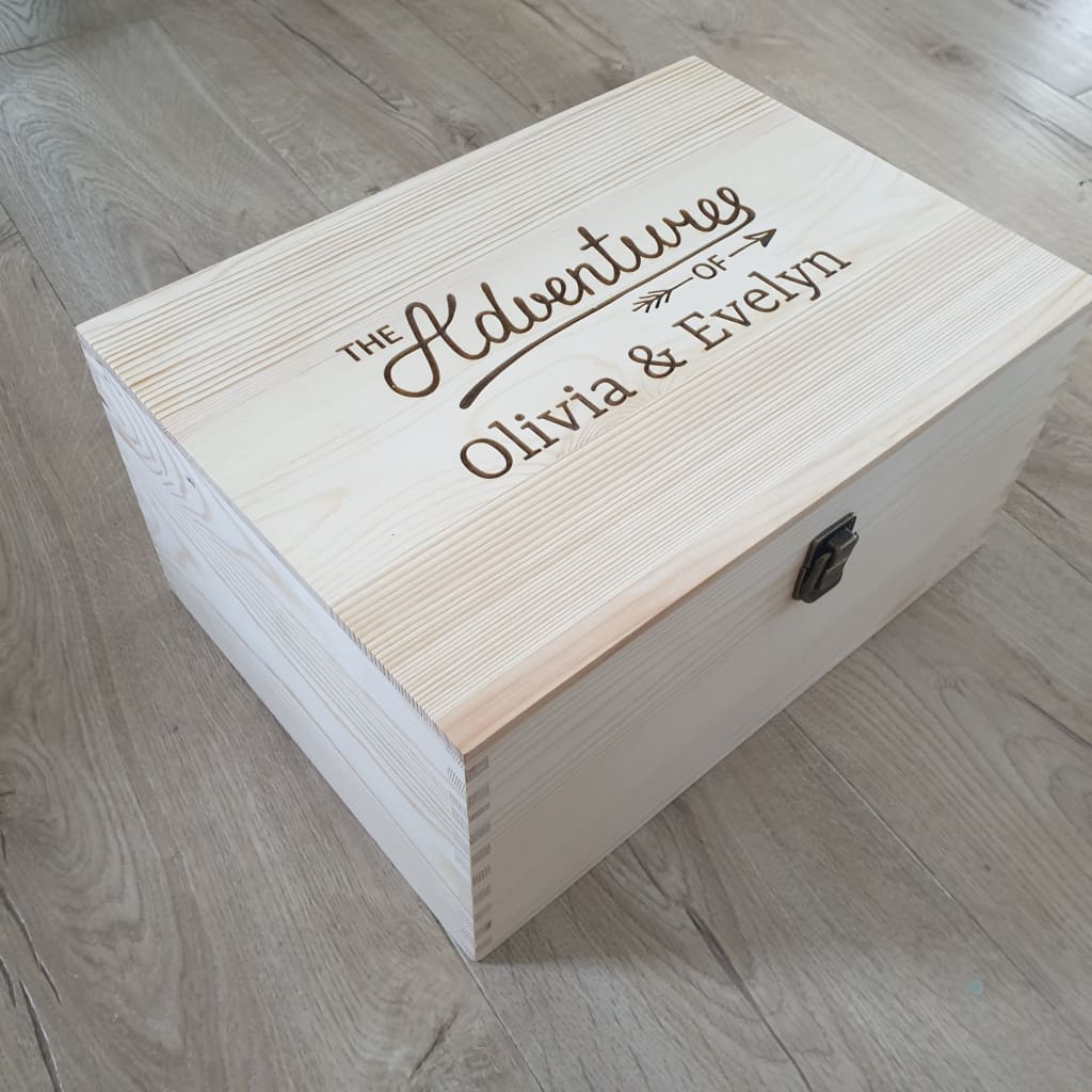Keepsake Box Pine Engraved The Adventures Of Personalised - Keepsake Box