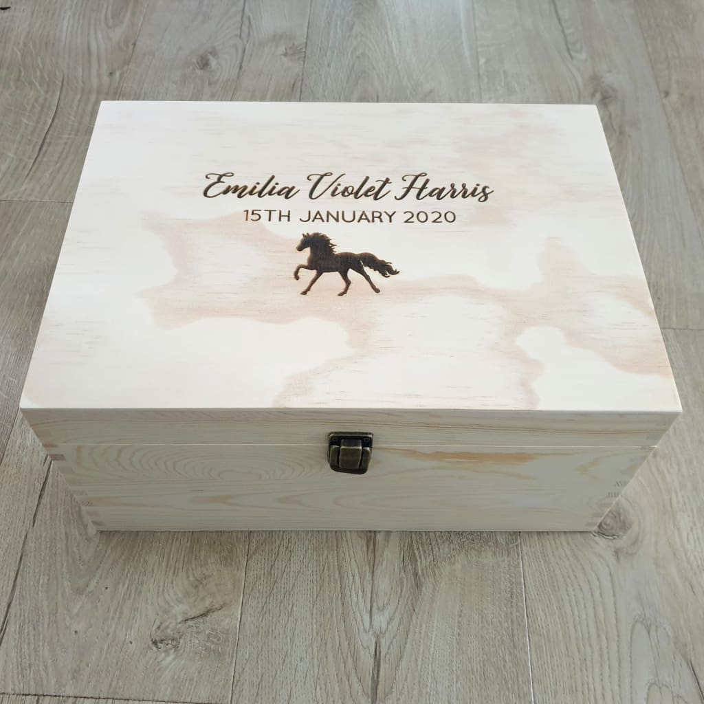 Keepsake Pine Engraved Box Animal - Keepsake Box