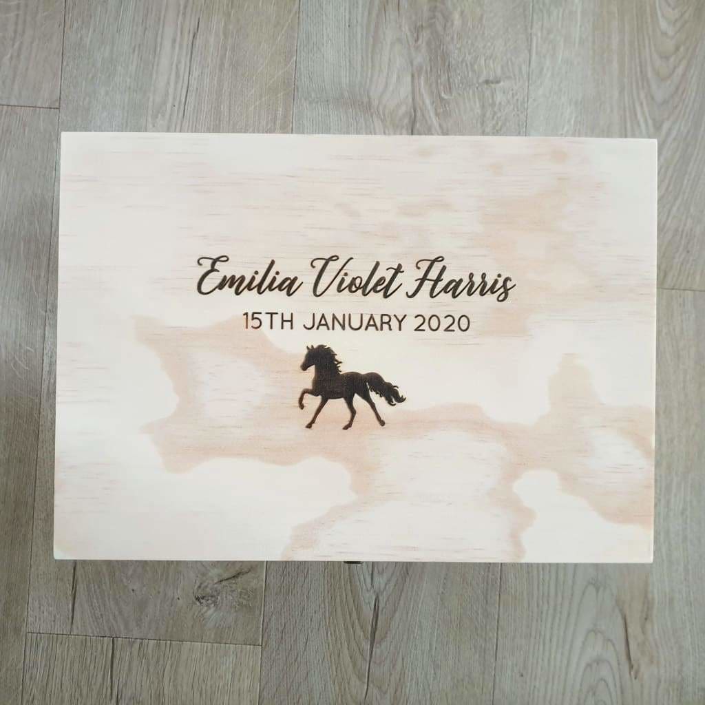 Keepsake Pine Engraved Box Animal - Keepsake Box