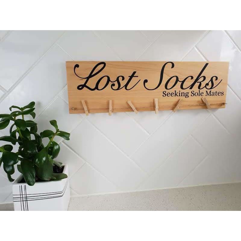 Lost Socks Seeking Sole Mates Sock Hanger - General Signs