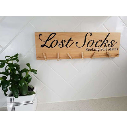 Lost Socks Seeking Sole Mates Sock Hanger - General Signs