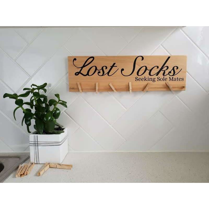 Lost Socks Seeking Sole Mates Sock Hanger - General Signs