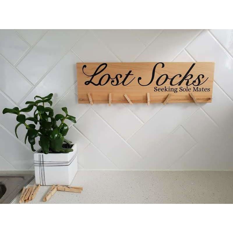 Lost Socks Seeking Sole Mates Sock Hanger - General Signs