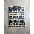 Man Cave Rules Plywood Sign - Plywood Sign