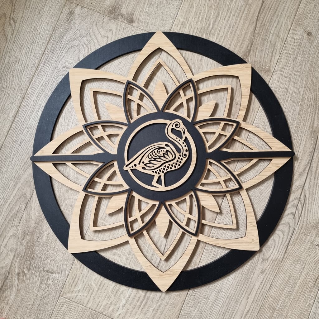 Mandela Flower Single Colour + Bamboo - FLAMINGO - Mandela