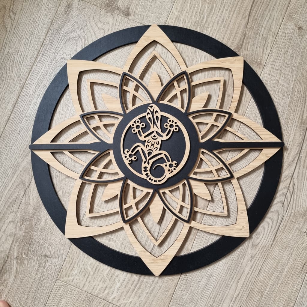 Mandela Flower Single Colour + Bamboo - LIZARD - Mandela