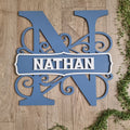 Monogram Letter Raised Block Letter Name - Laser Cut Name Plaque