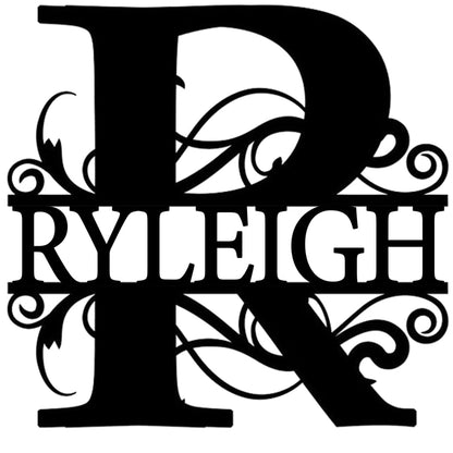 Monogram Letter With Name Nude - Laser Cut Name Plaque