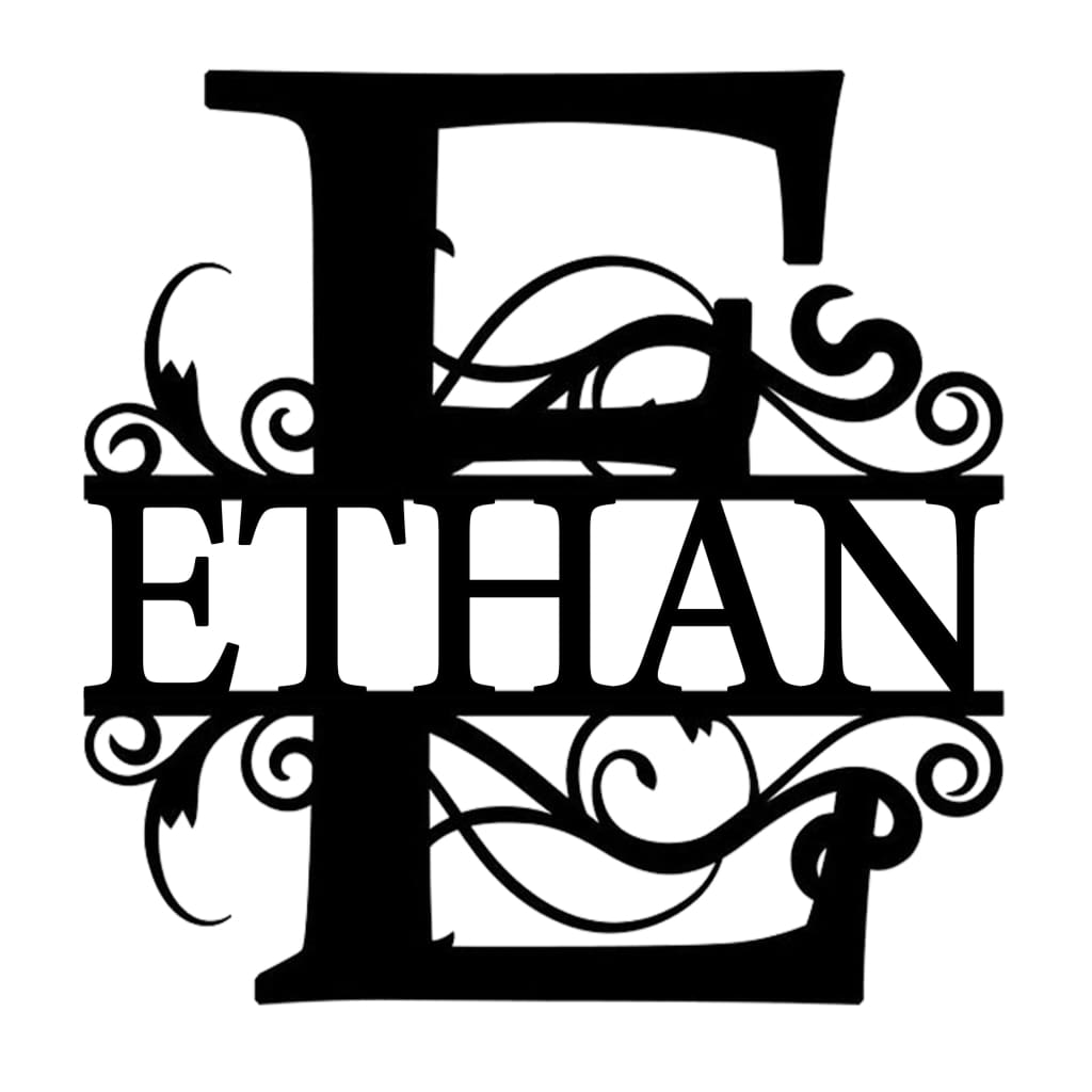 Monogram Letter With Name Nude - Laser Cut Name Plaque