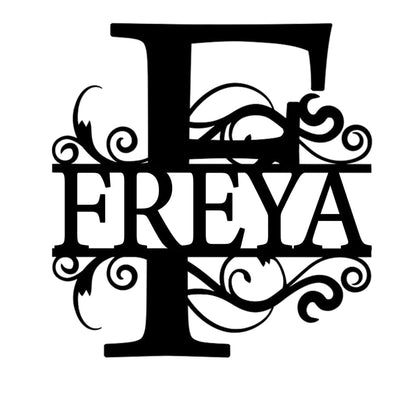 Monogram Letter With Name Nude - Laser Cut Name Plaque