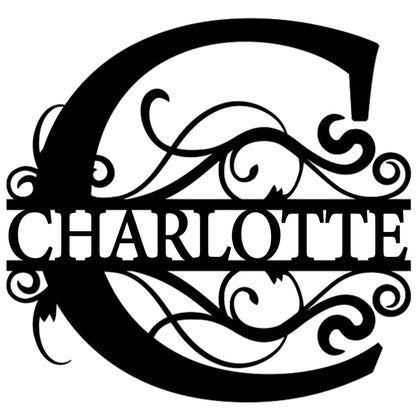 Monogram Letter With Name Nude - Laser Cut Name Plaque