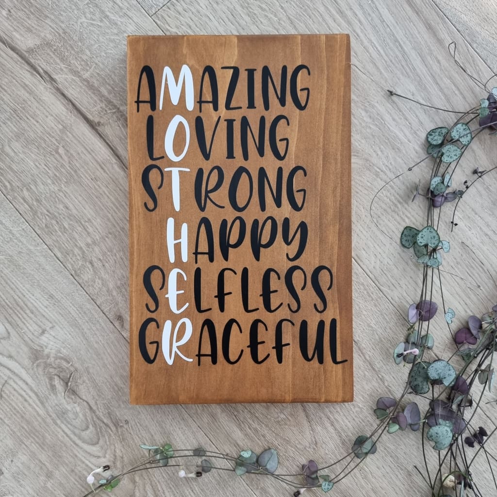 Mother Acrostic Pine Sign - General Signs