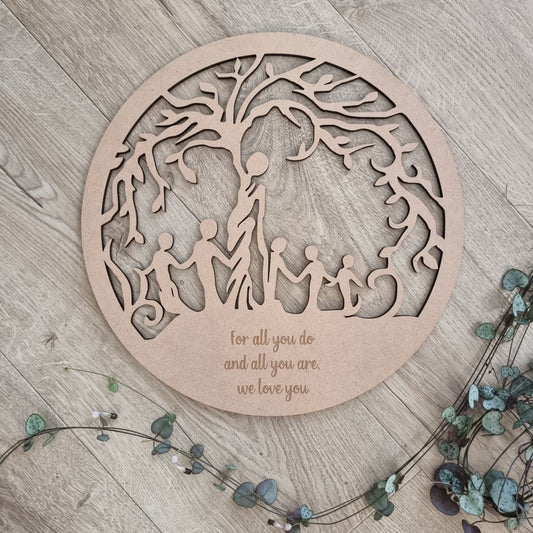 Mother and Children Tree of Life Personalised 1-5 Children - Five - General Signs