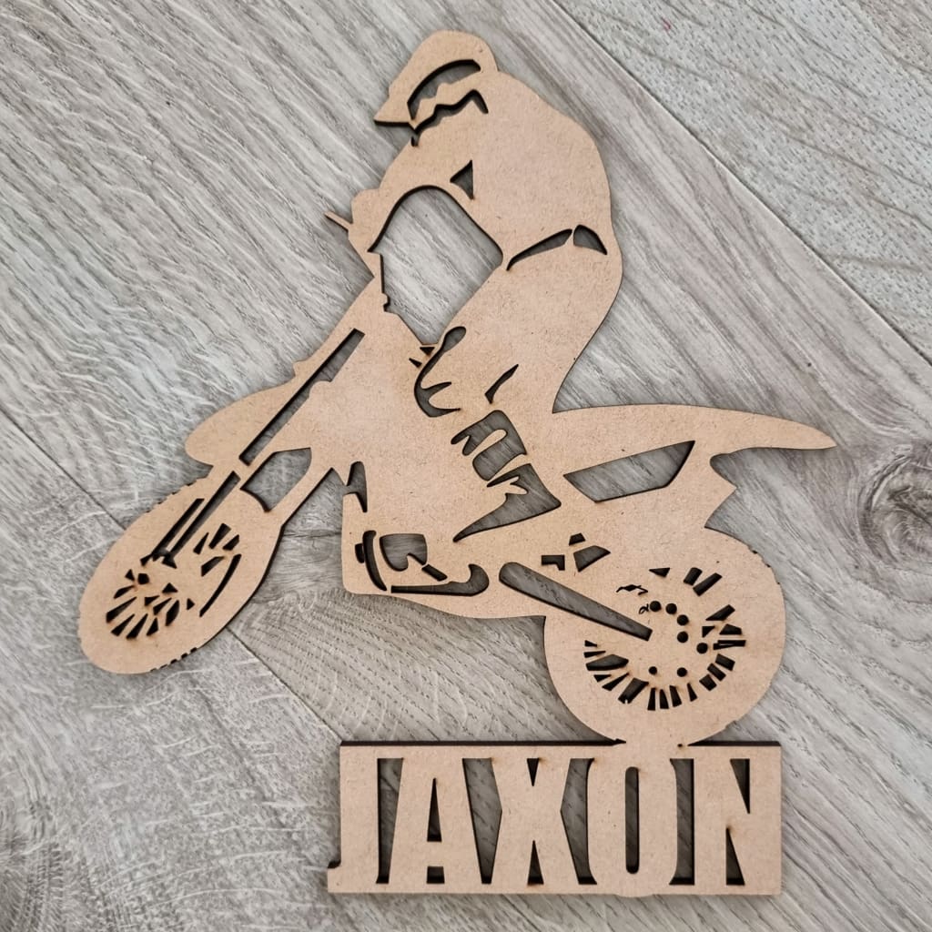 Motocross Name Plaque Nude - Laser Cut Name Plaque