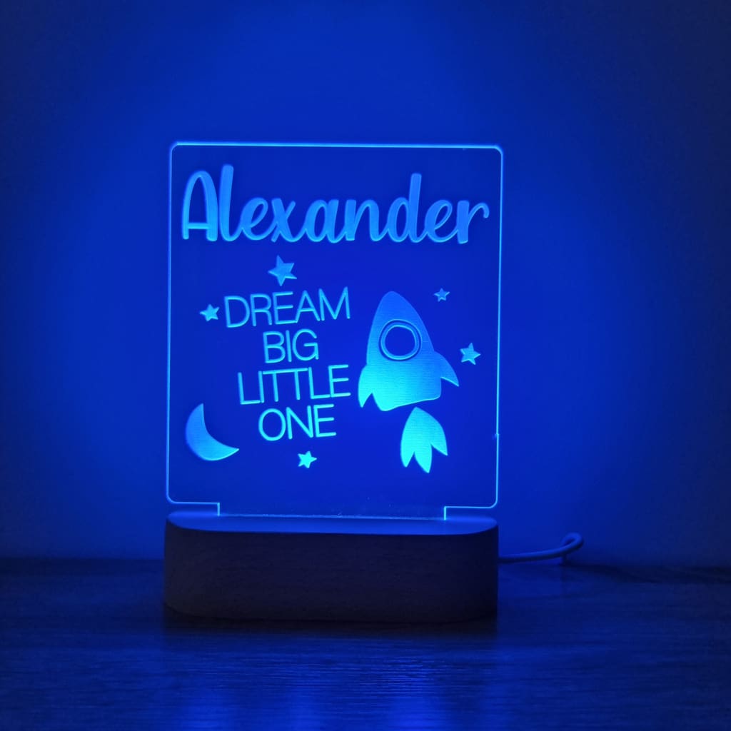Night Light Dream Big Little One Personalised Name - Night Light
