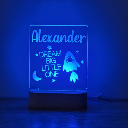 Night Light Dream Big Little One Personalised Name - Night Light