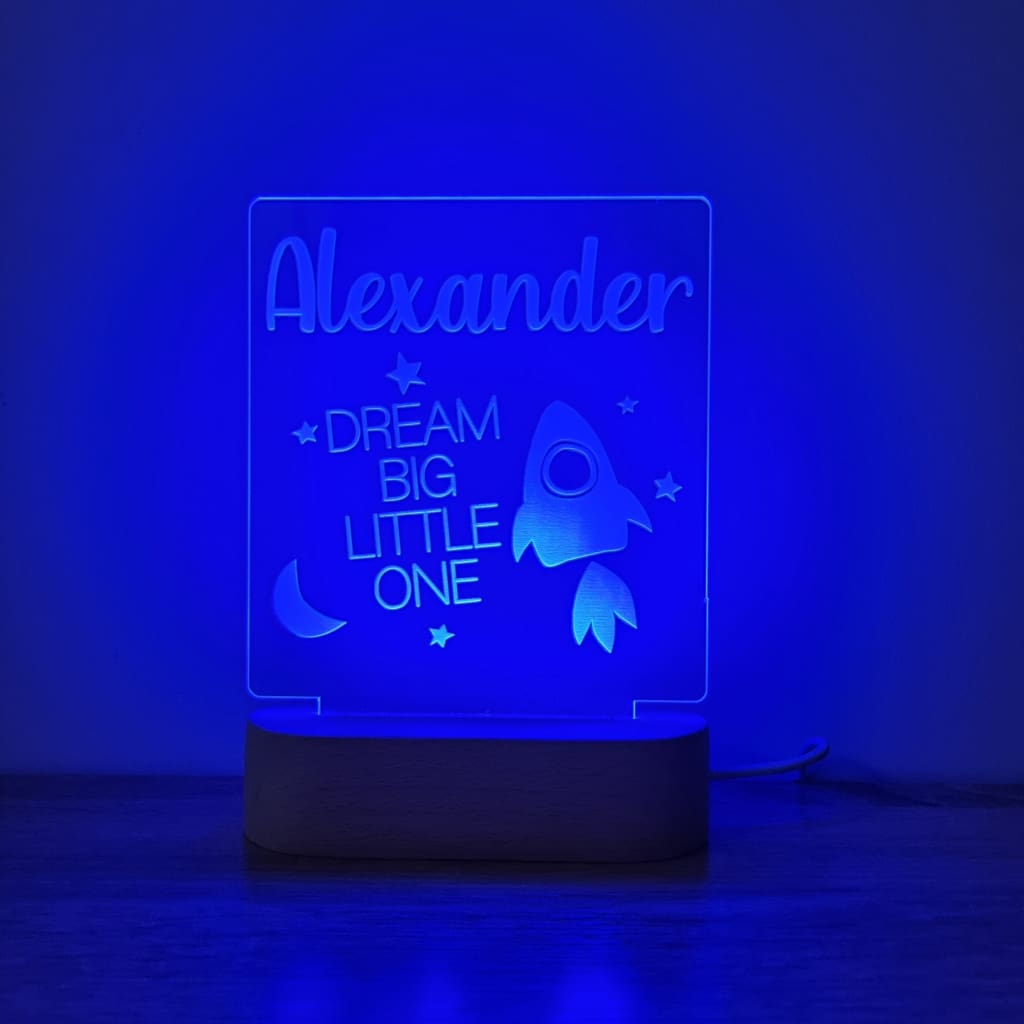 Night Light Dream Big Little One Personalised Name - Night Light