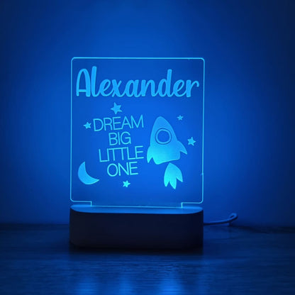 Night Light Dream Big Little One Personalised Name - Night Light