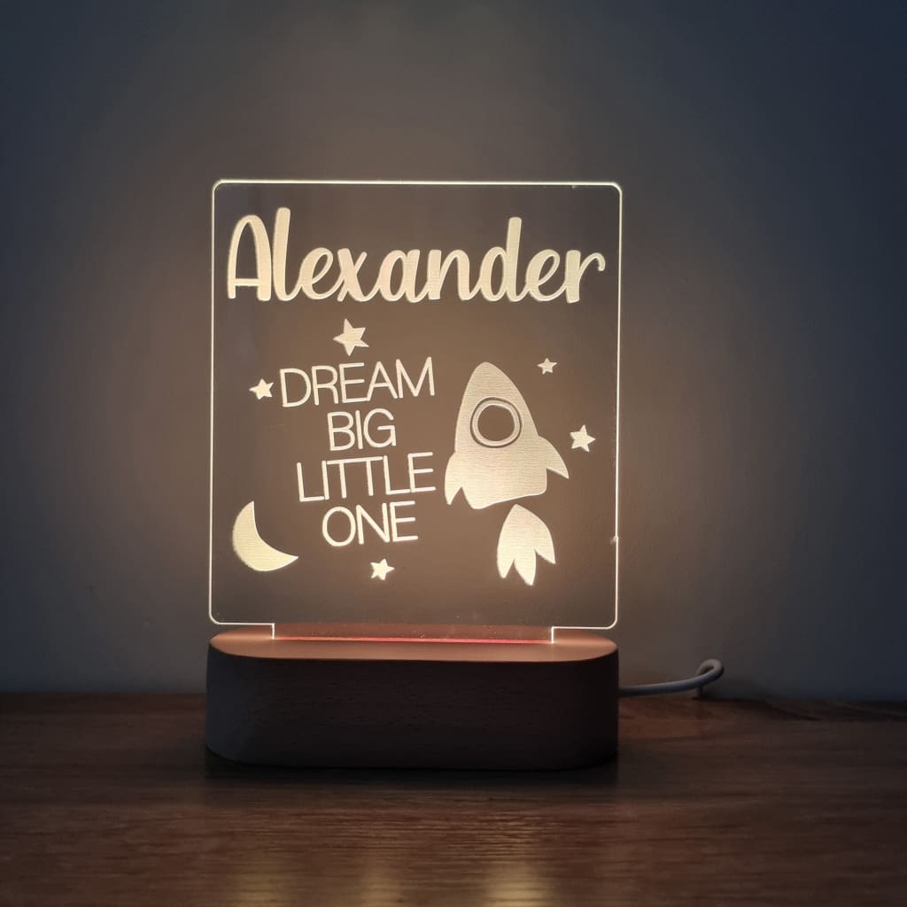 Night Light Dream Big Little One Personalised Name - Night Light