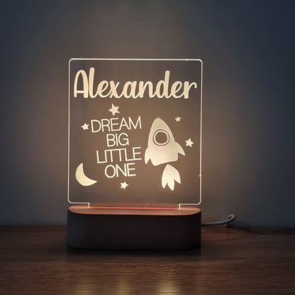 Night Light Dream Big Little One Personalised Name - Night Light