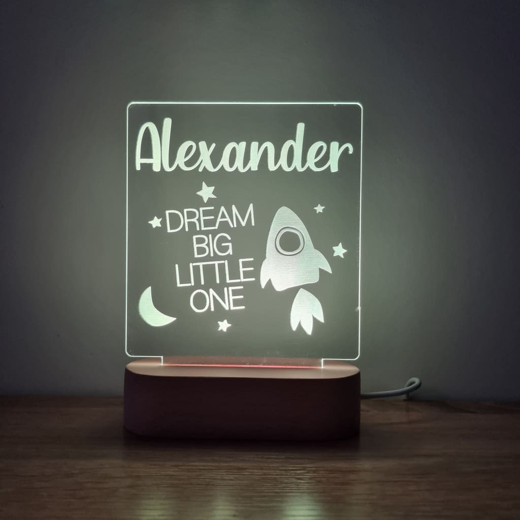 Night Light Dream Big Little One Personalised Name - Night Light