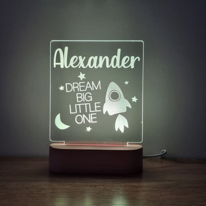 Night Light Dream Big Little One Personalised Name - Night Light