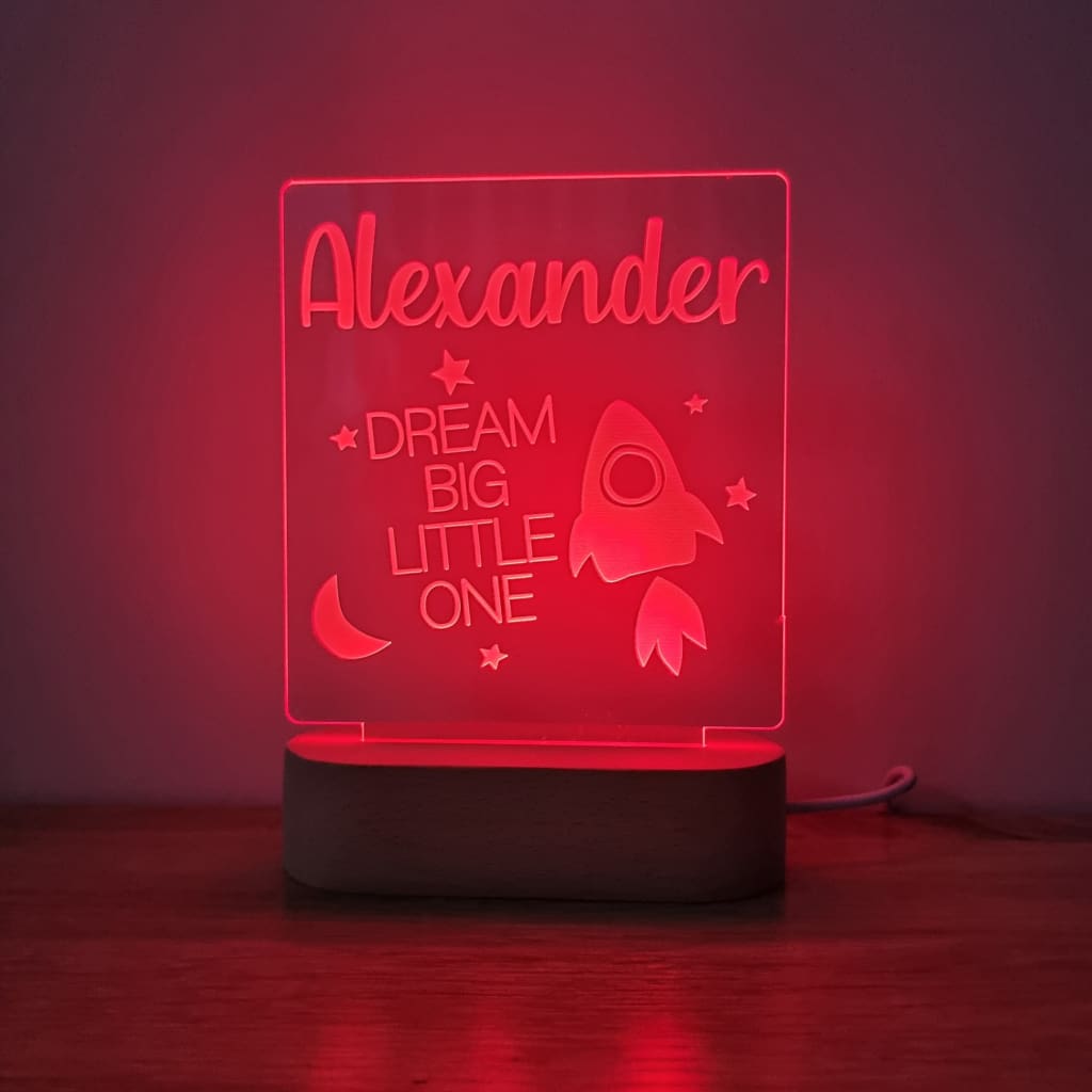 Night Light Dream Big Little One Personalised Name - Night Light