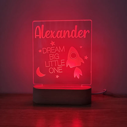 Night Light Dream Big Little One Personalised Name - Night Light