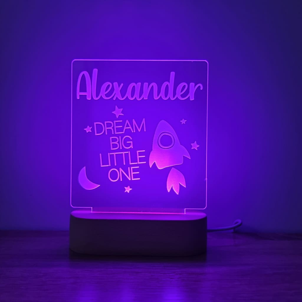 Night Light Dream Big Little One Personalised Name - Night Light