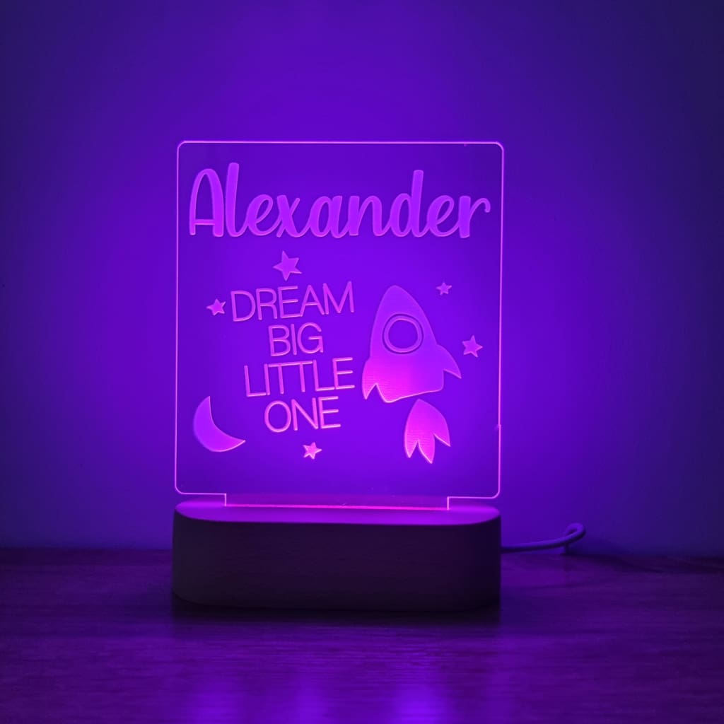 Night Light Dream Big Little One Personalised Name - Night Light