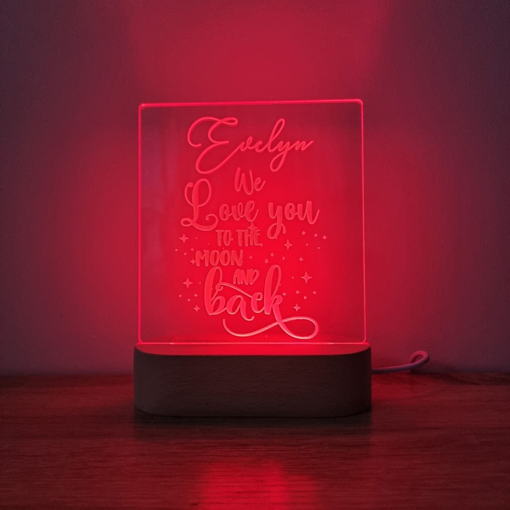 Night Light Moon and Back Personalised Name - Night Light