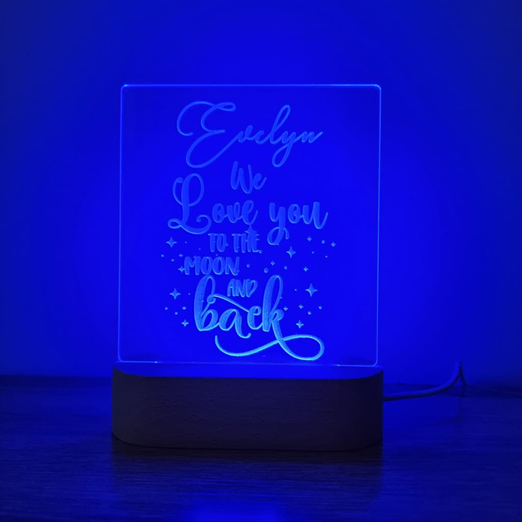 Night Light Moon and Back Personalised Name - Night Light