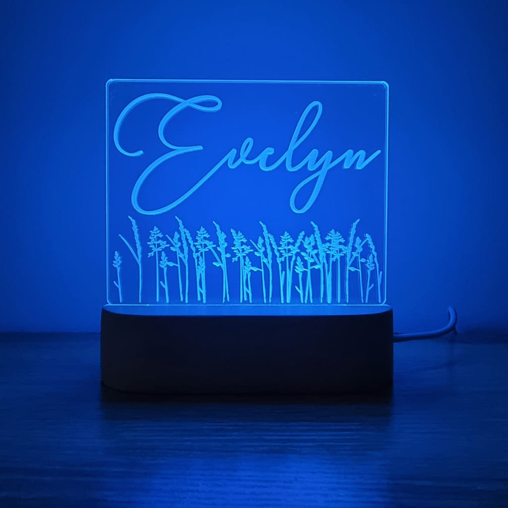 Night Light Wild Flower Personalised Name - Night Light