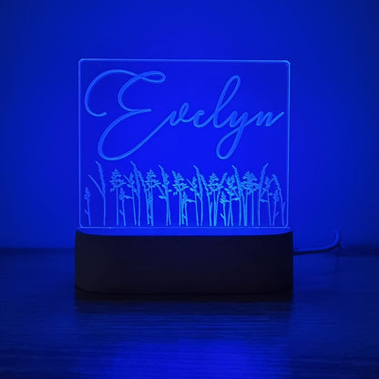 Night Light Wild Flower Personalised Name - Night Light