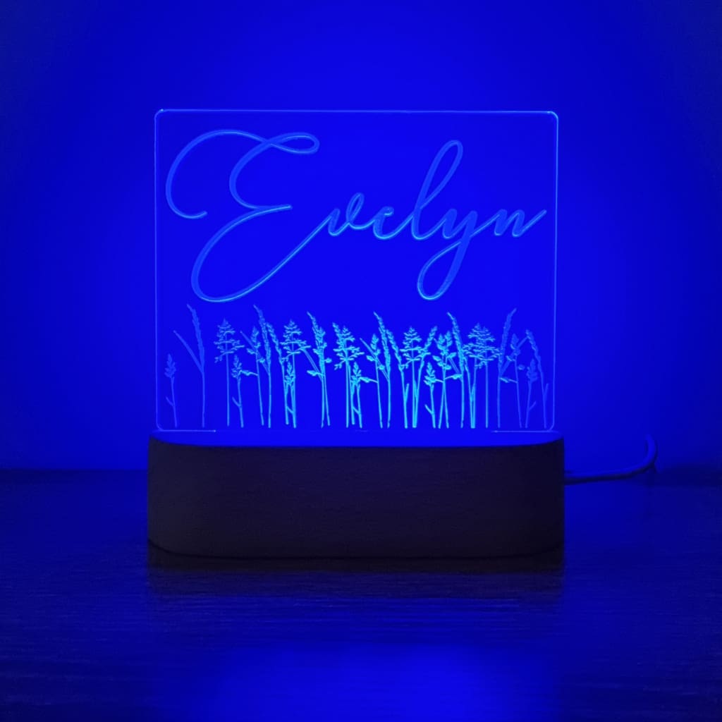 Night Light Wild Flower Personalised Name - Night Light