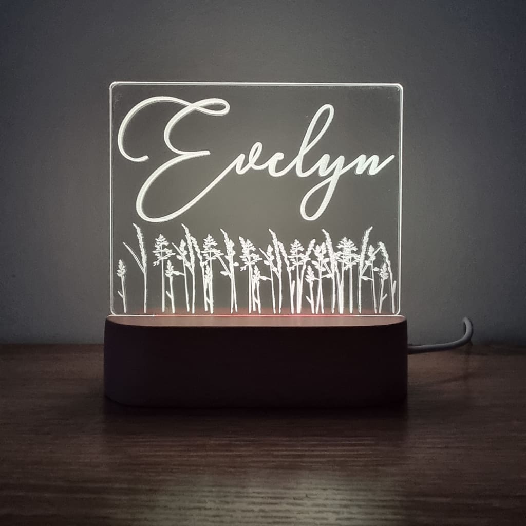 Night Light Wild Flower Personalised Name - Night Light