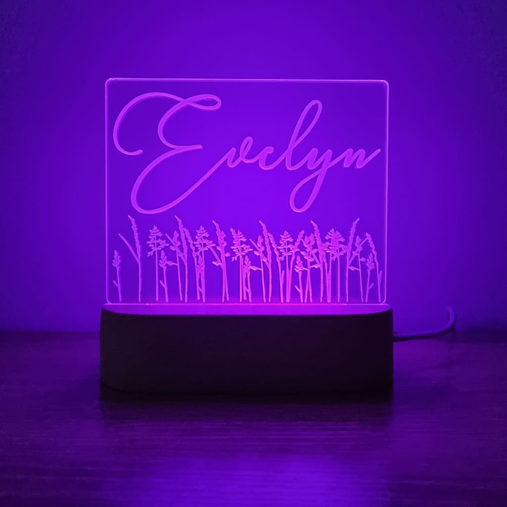 Night Light Wild Flower Personalised Name - Night Light