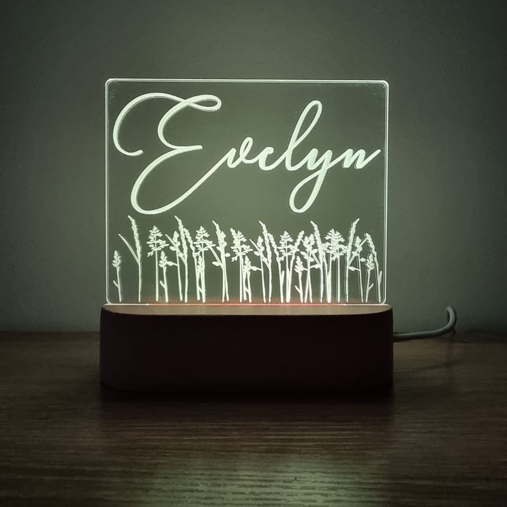 Night Light Wild Flower Personalised Name - Night Light