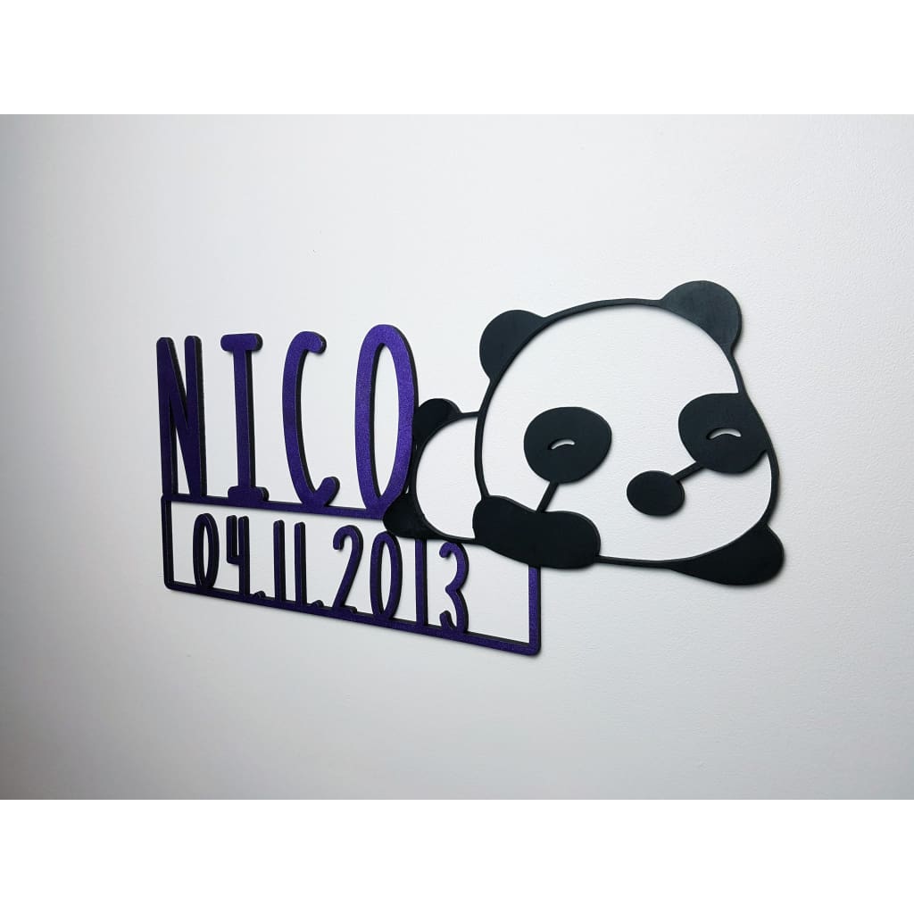 Panda Name Plaque with Free Personalisation - Laser Cut Name Plaque