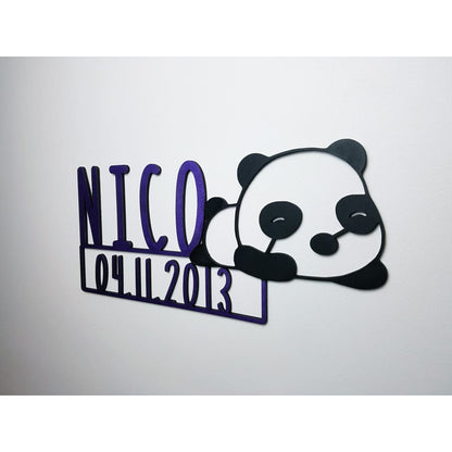 Panda Name Plaque with Free Personalisation - Laser Cut Name Plaque