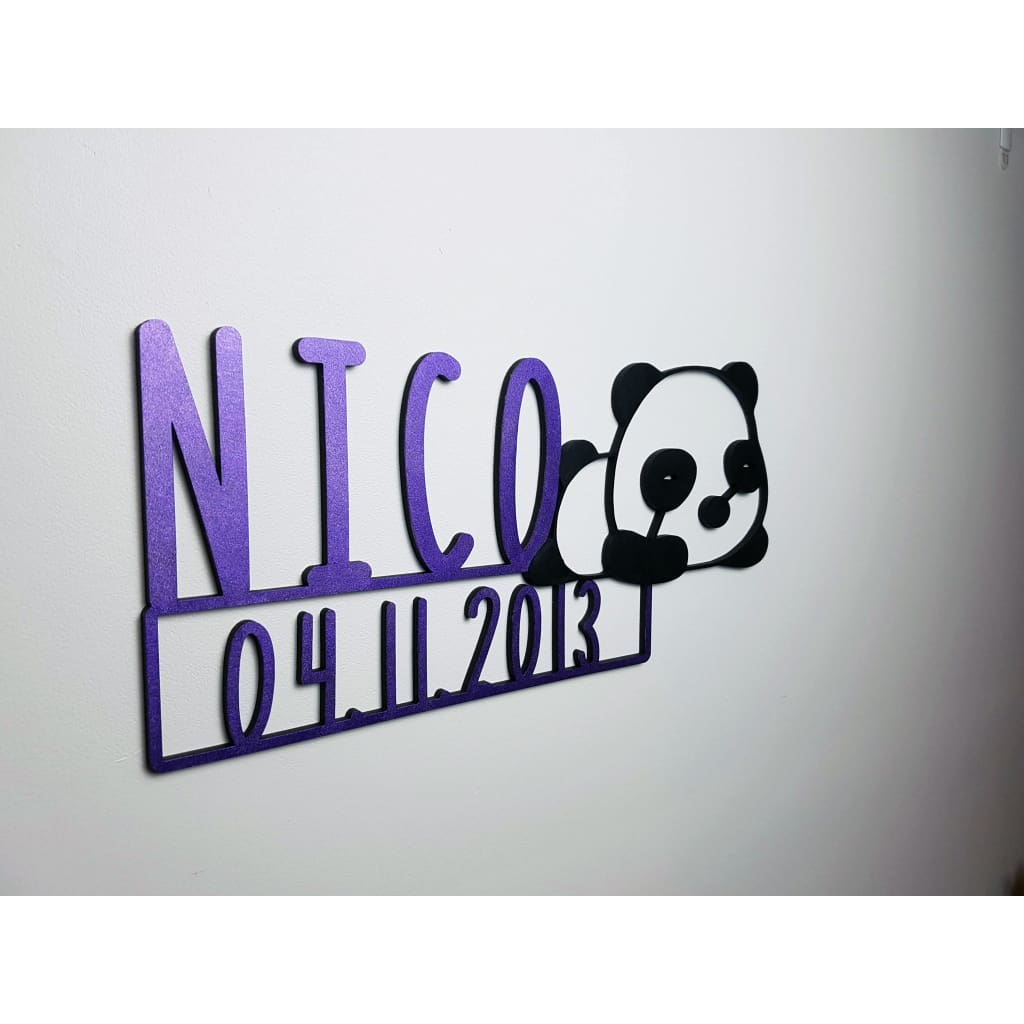 Panda Name Plaque with Free Personalisation - Laser Cut Name Plaque