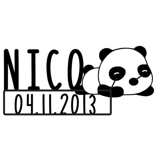 Panda Name Plaque with Free Personalisation Nude - Laser Cut Name Plaque