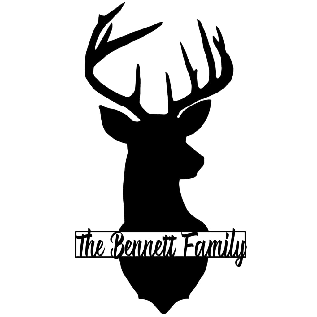 Personalised Stag Laser Cut Wood Nude - Laser Cut Name Plaque