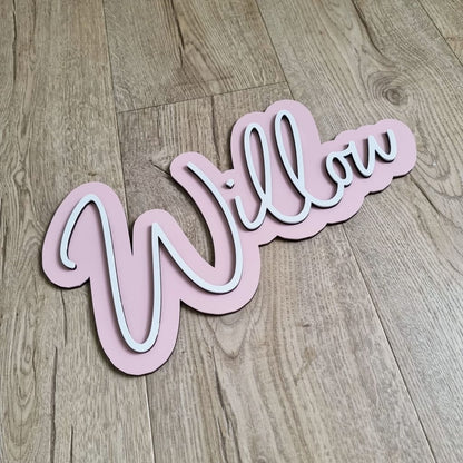 Popped Wall Name Plaque Free Personalisation - Laser Cut Name Plaque