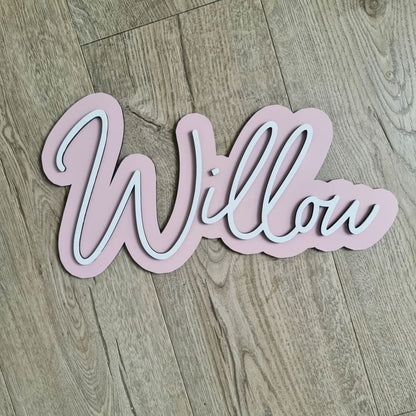 Popped Wall Name Plaque Free Personalisation - Laser Cut Name Plaque